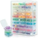 JOYMOMO 30Pcs Clear Minibrand Organizer with Hinged Lid Mini Brand Collector for Shopkins Real Littles(Mini Brands Are Not